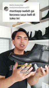 Army86 Sepatu PDH Satpam Polri tni security pria kulit asli model Navy Hitam Dop