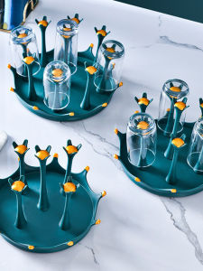 Giá Đỡ Tách Thủy Tinh Crown 360 Độ Xoay Xoay Để Lưu Trữ Đồ Dùng Nhà Bếp Chống Bụi Giá Đỡ Tách Trà Tách Rượu Vang