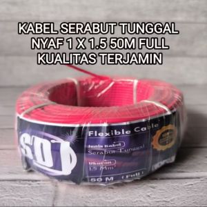 KABEL LISTRIK SERABUT ISI 1 NYAF 1X15MM2 50 METER FULL /KABEL OTOMOTIF/KABEL MOBIL MOTOR/KABEL AKSESORIS SOUND juga bisa untuk LISTRIK