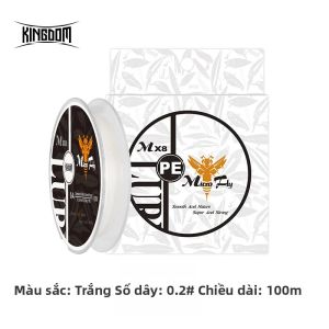 Dây Câu Cá Kingdom Micro Fly Braid PE 100M/150M 4 Sợi Siêu Cứng Bền Tầm Xa 0.2 # /0.4 # /0.6 #   Hồ Sông Biển 9-12LB