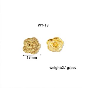 กระดุมโลหะดอกกุหลาบ แจ็คเก็ตสูท เสื้อขน เสื้อกันหนาว คาร์ดิแกนถัก กระดุมดอกเคมีเลีย (A-2-F-WY-18)