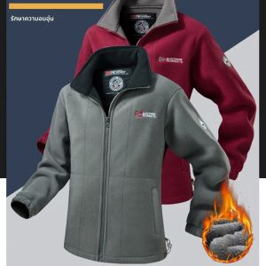 เสื้อโค้ทขนแกะผู้ชายปี 2025 สำหรับฤดูใบไม้ร่วงและฤดูหนาว แบบหนา อุ่น กันลม กันหนาว ทรงหลวม ไซส์ใหญ่ เหมาะสำหรับกิจกรรมกลางแจ้ง ปกเสื้อแบบสปอร์ต