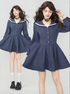 KEIKO | Đầm Xòe A Dây Thuyền Kiểu Cổ Retro Giảm Cân