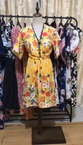 QUEENFASHION 3023: The Perfect Floral Plus Size V-Neck Vacation Dress