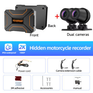 Camera Hành Trình Xe Máy Dual DVR 1080P 2K Camera Hành Trình Trước & Sau Chống Nước Tích Hợp Tầm Nhìn Ban Đêm Kết Nối WiFi
