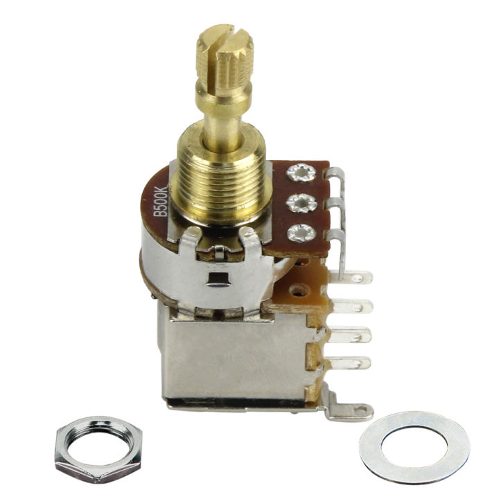 FLEOR 1pc Short Shaft Push Push Potentiometer Electric Guitar Pot 500K