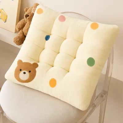 Thickened Plush Office Chair Cushion Anti-Slip Soft Butt Pad Home Decor Square Shape Modern Simple Style for Home And Office