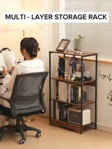 Wooden Color Bookshelf Office Storage Rack Multi-Layer Shelf Floor Standing Organizer/FireheartWarrior