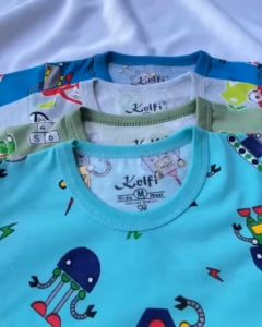 Setelan Baju Anak Cowok 1-8 Tahun \"CP Moca Full Print\" / Setelan Baju Anak Kelfi