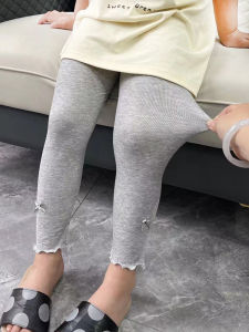 Siêu Mỏng Co Giãn Modal Quần Legging Em Bé Bé Gái Mùa Hè Quần Chống Muỗi Dài 7 Chân Đáy Trẻ Em Giữa Eo Thiết Kế