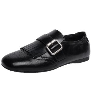 Josiny | Vintage English Style Loafer Shoes Women Black Easy Slip-on