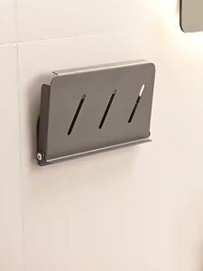 No Drill Wall Mount Bathroom Foldable Suction Cup Storage Rack Anti-fall Guard Rail Shelf Shower Organizer