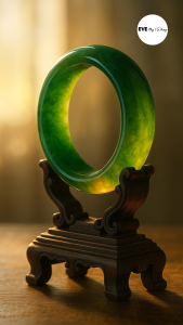 กำไลหยก(เจไดต์A) เนื้อหยกแท้ลวดลายเอกลักษณ์เฉพาะ หยกจากพม่า *[หน้ากว้าง 8 มิล]*