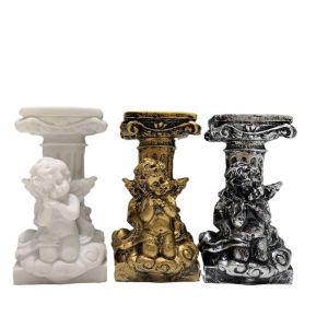 Crystal Ball Base Roman Column Angel Storage Stand Home Decorative Ornaments Alloy Material Desktop Decoration Gifts for Friends