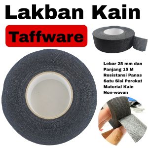 Lakban Kain Adhesive Cloth Tape Heat Resistant 15M Hitam
