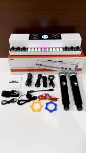 All In One Sound Card Speaker Y6AI Sound Card Speaker Karaoke KTV 2 Mic