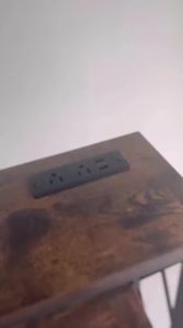 Narrow Table 3 Layer Bed Beside Table with Charging USB Sofa Narrow Storage Rack Wooden Long Side Table Computer Desk Multi Function Storage Table Save Space Durable Sturdy