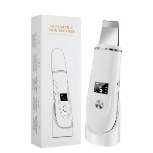 4 in 1 Facial Cleansing Spatula Ultrasonic Facial Peeling Skin Scrubber Device Blackhead Remover Facial Exfoliation Pore Cleaner