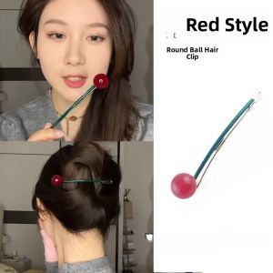 Acrylic Ball Barrette Sweet Style Hair Accessories Comfortable Non-Intrusive Frog Buckle Popular Internet Red Hair Clips