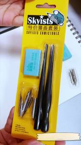 Cartoon Manga Pen Tip Pen Set Multifunction Pen Dip Calligraphy Drawings Anime Paint Drawing Tool Set 5 Nib +2 Holder +1 Eraser