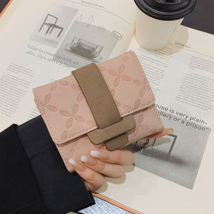 Korean Style Womens Wallet Foldable Snap Button Coin Purse Multi-Card Slot INS High-End Feeling Internet Celebrity Short Wallet