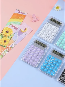 Kalkulator Mini 3D Transparant Aesthetic Calculator Mini Portable Silicon Touch Transparant 8 Digit HHG