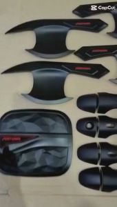Paket Outer Mangkok Cover Handle Gagang Pintu Tank Tutup Tangki Tutup Bensin All New Fortuner 2016 - 2023 Hitam Doff