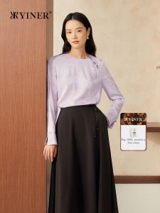 YINER | Spring New Traditional Chinese Cloud Pattern Textured Silk Shirt