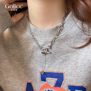 Trendy Letter Sweatshirt Necklace Womens New 2025 High-End Feeling Decorative Sweet Cool Pendant Alloy Silver Chain Jewelry