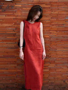 New Chinese Style National Style Linen Dress