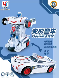 Xe cảnh sát biến hình robot tự động – Đồ chơi xe tự động có đèn nhạc cho bé mới nhất mới nhất 2025