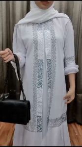 Gamis abaya Arab Remaja Series Model Terbaru Jersey Bordir Ceruty Depan