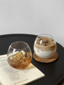 Modern Minimalist Ins Style Coffee Glass Cup Milk Cup Womens Home Use Drinking Water Cup Cold Drink Smoothie Cup