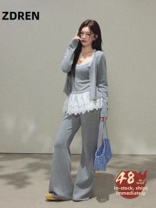 ZHANGDAREN | Bộ Đồ Nữ Dáng Suông Phong Cách Hàn Quốc Size Lớn