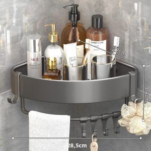 Giá Để Đồ Nhà Tắm Góc 2/3 Tầng Gắn Tường Bằng Nhôm Để Đồ Tắm Đựng Dầu Gội