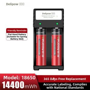 Delipow | High Capacity 18650 Lithium Battery 3.7v For Strong Light Flashlight And Mini Fan 4.2v