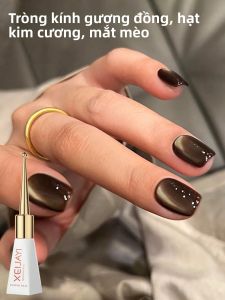 Sơn Móng Tay Gel Mắt Mèo Từ Tính 10ml Màu Nâu Chất Liệu Kính Dành Cho Nữ Có Thể Tẩy Bằng Đèn UV/LED Không Kèm Que Từ Tính