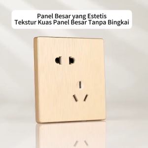 SHINK Nicolo Gold GNG Stop Kontak/Sakelar/Cetekan Gabungan Saklar Champagne Gold/Saklar Rumah Mewah