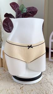 กางเกงใน PY-001 กางเกงในผ้าฝ้าย ชั้นในผู้หญิง ขอบจีบ คาดดำ สวมใส่สบาย/T Store