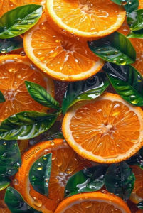 Kayou | Oil Painting By Numbers Summer Fruits Ice Cubes Still Life DIY Hand Painting Kit Orange Lemon Canvas Kitchen Wall Decor Unframed