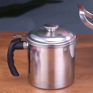 หม้อกรองน้ำมัน หม้อรองน้ำมัน ถ้วยกรองน้ำมัน Stainless steel filter cup หม้อเก็บน้ำมัน หม้อกรองน้ำมันสแตนเลส ทนต่อความร้อน Aliz selection