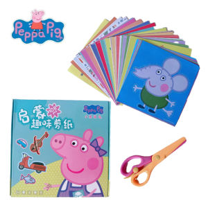 108pcs Peppa Pig Funny Paper Cuttings Origami Handmade Childrens Colored Paper Kinder garten Learn Cartoon Baby Puzzle Toy Gift
