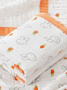 Newborn Baby Swaddling Quilt Pure Cotton Gauze Baby Bath Towel Newborn Soft Gro-Bag Cotton Small Quilt High Density Babys Blanket