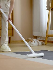 24cm Wide Lint Roller Extra Sticky Mop Detachable Roller Dust Brush For Pet Hair Lint Remover Floor Sofa Carpet Cleaner