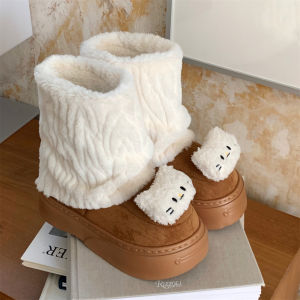 Thin Cute Kitty Snow Boots for Women Fashionable Warm Furry Cotton Boots Winter Wear Northeast Cotton Padded Shoes Ins
