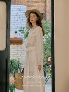 White Angel Embroidery Shirt And Skirt Set Womens Fashion Spring Collection Long Sleeve round Neck Two-Piece Ensemble