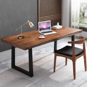 Large Board Solid Wood Computer Desk Desktop Minimalist Desk Conference Table Long Workbench Log Large Board Desk Whole Board Desk