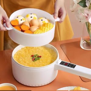 Small Electric Hot Pot for 1-2 People Stainless Steel Multi-Function Steaming And Cooking Dormitory Kitchen Appliance
