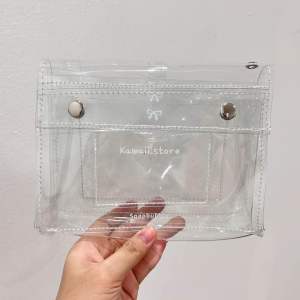 Pouch Pencil Case Transparent Pen Bag Tempat Pensil Makeup Storage Bag 6 Layers Photo Card Holder