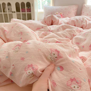 Non-Cotton Double-Layer Bedding Cover Single Piece 150x200x230 for Students Dormitory Quilt Cover Sheet Mat Cover 4 Pieces